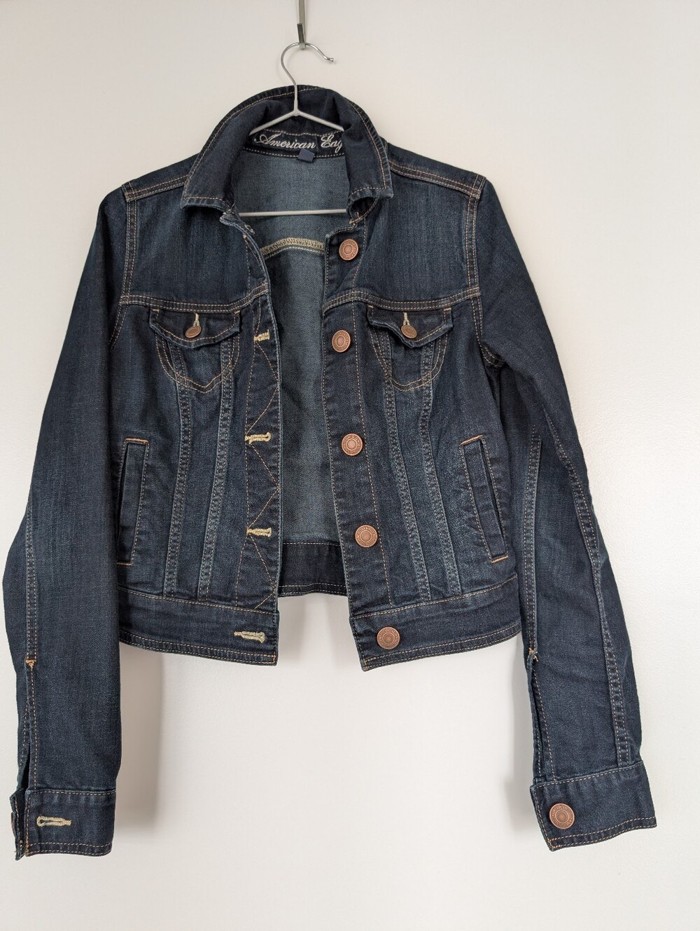 American Eagle Outfitters Dark Blue Denim Jean Jacket
